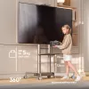 ONKRON TS1571-C Mobile TV Stand with AV Shelf for 32-75 inch Screens, Champagne