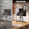 ONKRON TS1571-G Mobile TV Stand for 32-75 inch TVs, 50 kg Load Capacity, Graphite, Height Adjustable