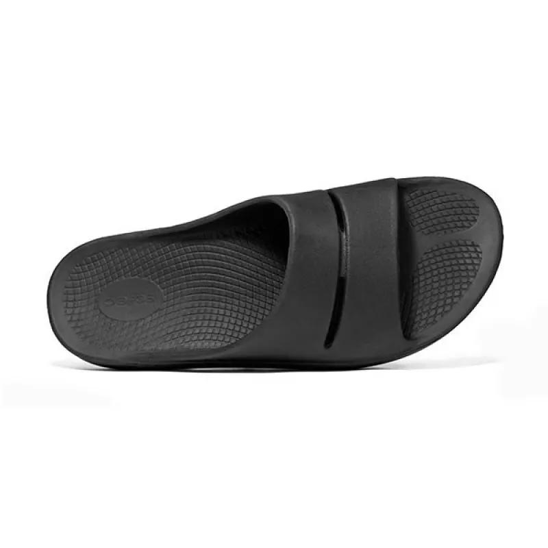 OOFOS OOahh Slide Sandal - Black/Black - EU 46
