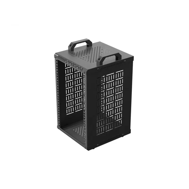 Open Rack 10 9U 280x300 Black Wall-Mount Open Frame Rack
