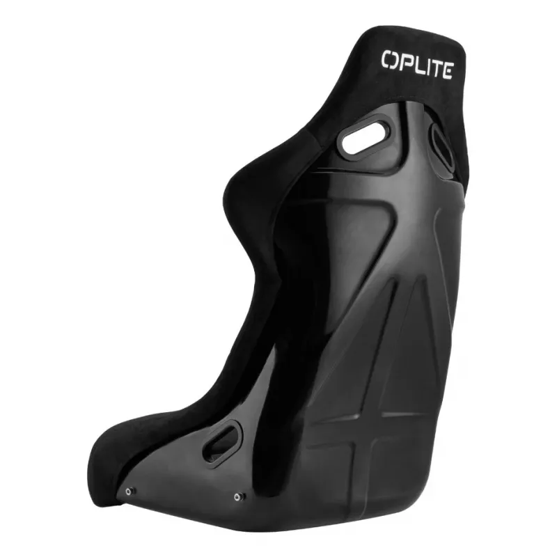 OPLITE GT Style Sim Racing Bucket Seat with Carbon Steel Frame - Black with Red Stitching