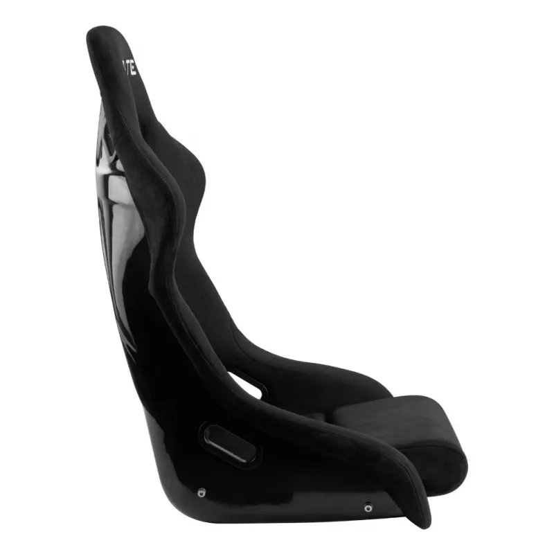 OPLITE GT Style Sim Racing Bucket Seat with Carbon Steel Frame - Black with Red Stitching