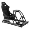 OPLITE GT Style Sim Racing Bucket Seat with Carbon Steel Frame - Black with Red Stitching