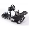 Oplite 104317 NitroKart V2 Racing Cockpit – Black Steel Sim Racing Rig with Reclinable Bucket Seat