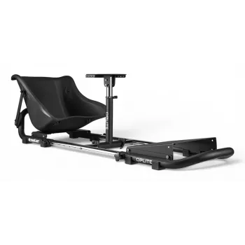 Oplite 104317 NitroKart V2 Racing Cockpit – Black Steel Sim Racing Rig with Reclinable Bucket Seat