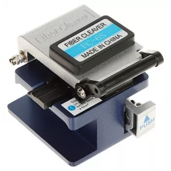 Optical Fiber Cleaver FC-XK6S/B High Precision Tungsten Steel Blade for SM/MM Fiber, 16-Position Rotating Blade, 48,000 Cleaves
