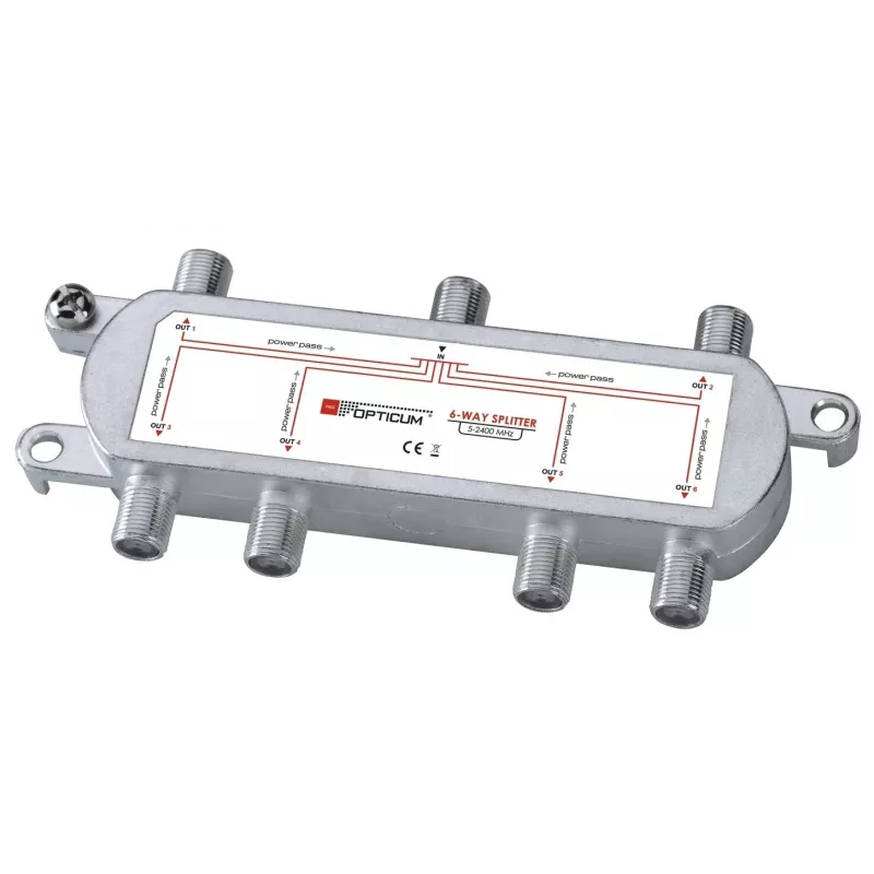 OPTICUM 1x6 DVB-T/SAT Signal Splitter 5-2400 MHz