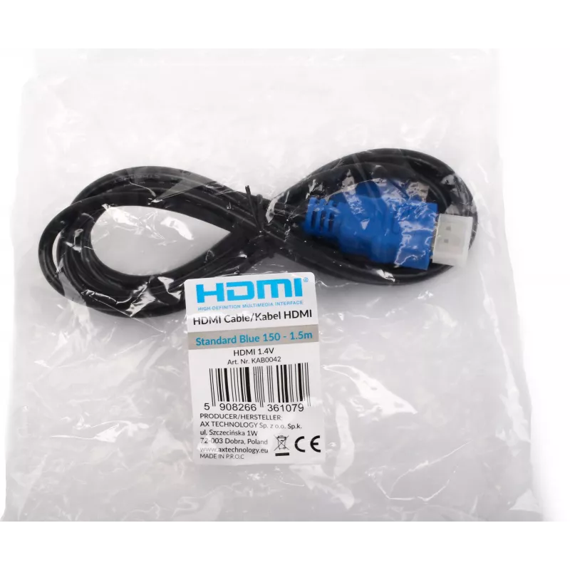 Opticum Standard Blue HDMI Cable 1.5m v1.4 High Speed with Ethernet