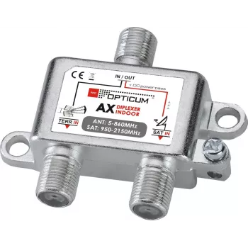 OPTICUM SUMATOR RTV/SAT IN Signal Combiner / Diplexer – 5-862 MHz & 950-2150 MHz, F-Type, 75 Ohm, Die-Cast Metal