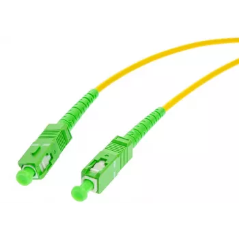 OPTIX Single-Mode 9/125 Simplex Fiber Patch Cord, 3m, SC/APC to SC/APC, 3.0mm LSZH Yellow