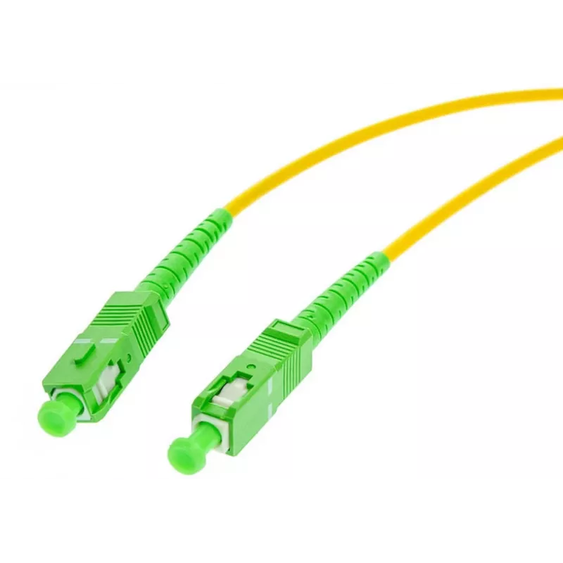 OPTIX Single-Mode 9/125 Simplex Fiber Patch Cord, 3m, SC/APC to SC/APC, 3.0mm LSZH Yellow