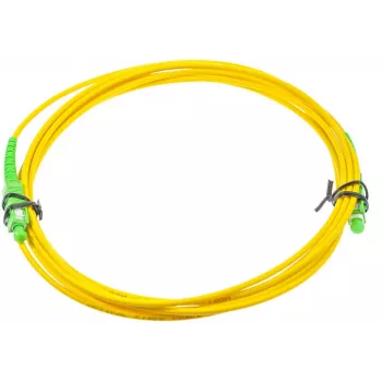 OPTIX Single-Mode 9/125 Simplex Fiber Patch Cord, 3m, SC/APC to SC/APC, 3.0mm LSZH Yellow