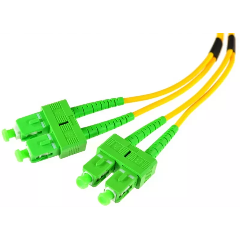 OPTIX Single-Mode Duplex Fiber Patch Cord SC/APC to SC/APC 1m LSZH Yellow