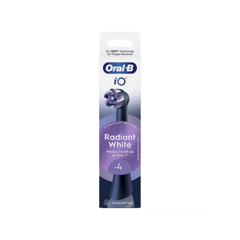 Oral-B iO Whitening Replacement Brush Heads, 4-Pack, Black