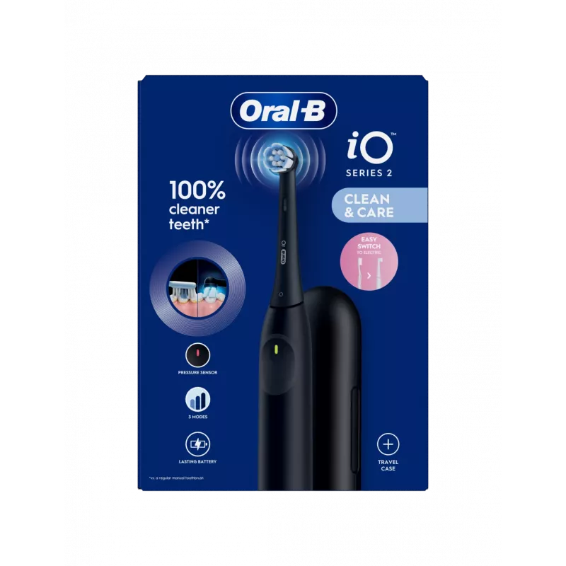 ORAL-B iO2 Night Black Electric Toothbrush with Travel Case