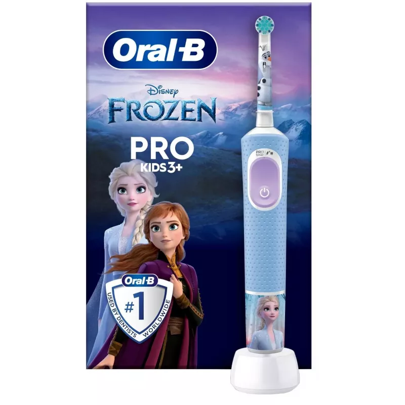 Oral-B Vitality PRO Kids Frozen Electric Toothbrush for Children, Rechargeable, 2 Modes, 1 Brush Head, Blue