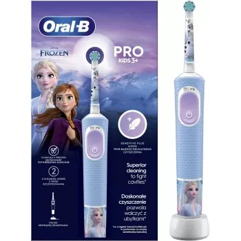 Oral-B Vitality PRO Kids Frozen Electric Toothbrush for Children, Rechargeable, 2 Modes, 1 Brush Head, Blue