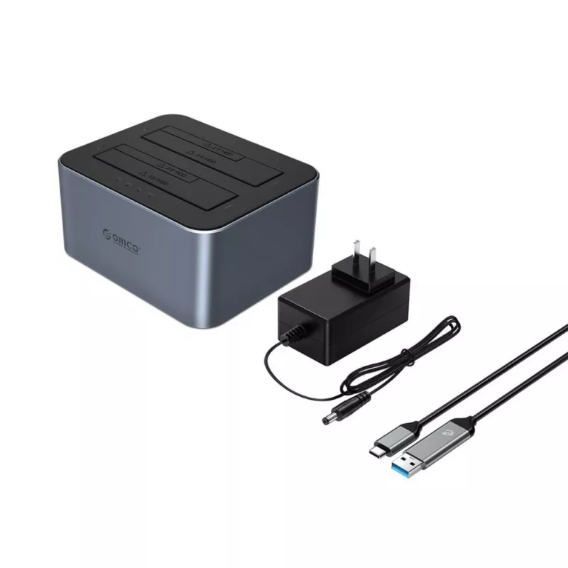 ORICO 6626C3-C-V1 2-Bay USB 3.0 SATA Docking Station with Offline Clone - Gray