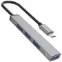 ORICO AH-13-GY-EP-HW USB-C Hub with 5Gbps USB-A 3.0 and 3x USB-A 2.0, Aluminum, Silver