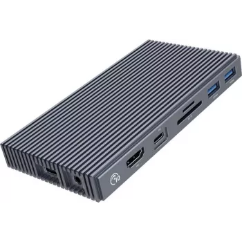 ORICO M.2 NVMe Docking Station with Active PD 100W, HDMI 2.0, Audio, RJ-45, Card Reader - Grey (CDH-9N-GY-BP)