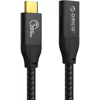ORICO USB-C 3.2 Gen 2x2 Extension Cable – 20Gbps, 100W PD, 4K@60Hz, 1m, Black