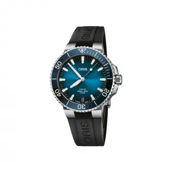 ORIS Men's Dive Watch 41350742274FC 41.50mm Automatic Blue Dial Blue Rubber Strap