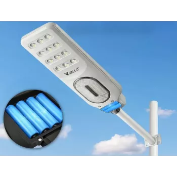ORLLO 400W Solar LED Street Lamp with 28W Panel, Motion Sensor & Remote, 2713LM, 6500K
