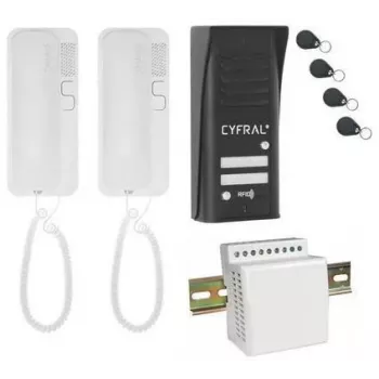 ORNO COSMO 2 CZARNY Cyfral Digital Intercom Handset for 2 Tenants, Black