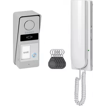 ORNO OR-DOM-RD-937/W Analog Door Phone Kit, 1 Internal Unit, 1 External Panel, White/Silver
