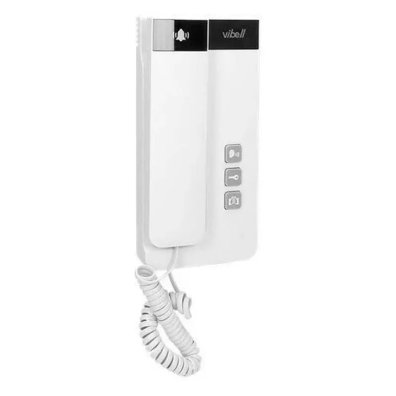 ORNO OR-DOM-SL-923 2-Wire Wired Intercom Set for 1-Family House, Surface Mounted, Silver/Grey External Panel, White Uniphone
