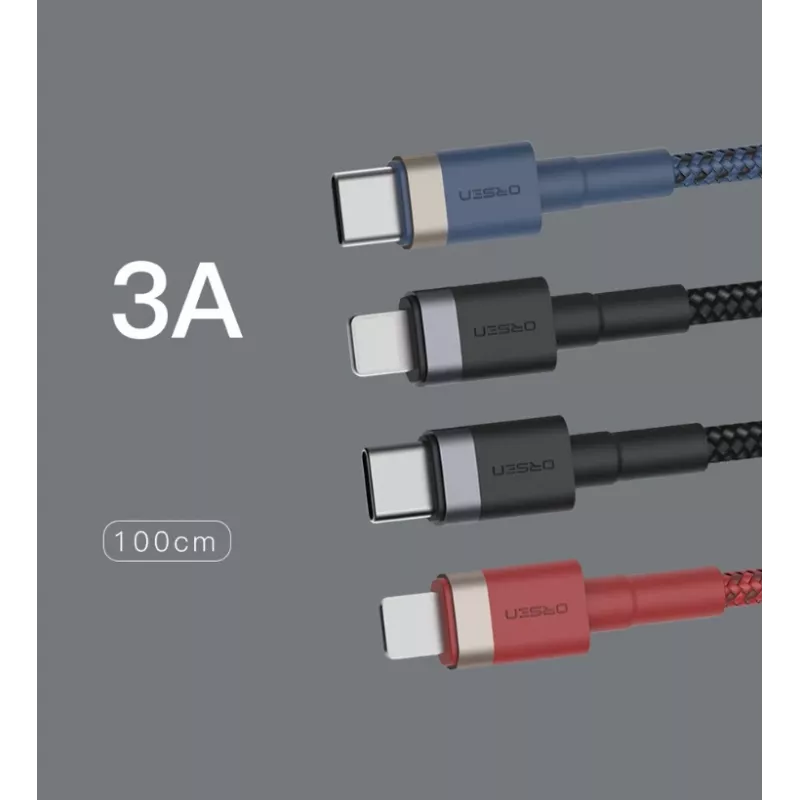 ORSEN S51 Type C to Lightning 3A 1m Black