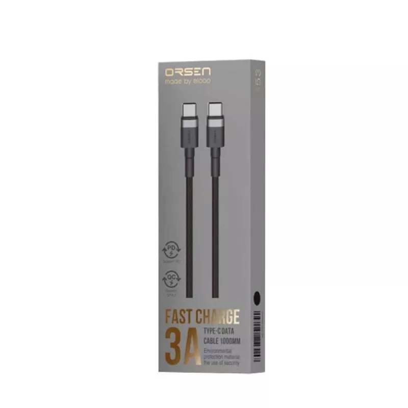 ORSEN S53 USB-C to USB-C Cable 3A 1m Black