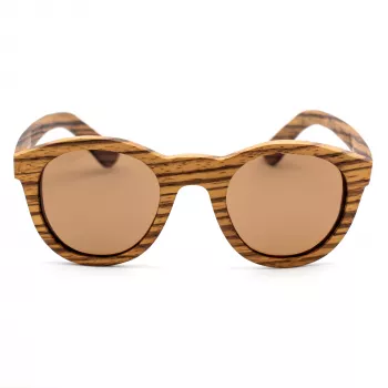 ORYGIN WOOD-B Unisex Sunglasses with Wood Frame, UV400 Protection, Brown Tint Lenses, 45/25/145 mm