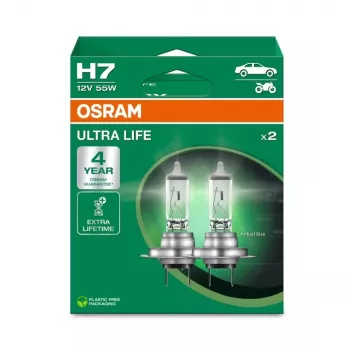 Osram H7 Ultra Life 2-Pack Halogen Headlight Bulbs 12V 55W