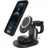 OtterBox 3-in-1 MagSafe Wireless Charging Station - Radiant Night (Black) - 7.5W iPhone, AirPods, Apple Watch