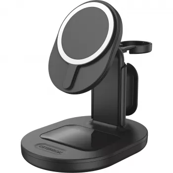 OtterBox 3-in-1 MagSafe Wireless Charging Station - Radiant Night (Black) - 7.5W iPhone, AirPods, Apple Watch