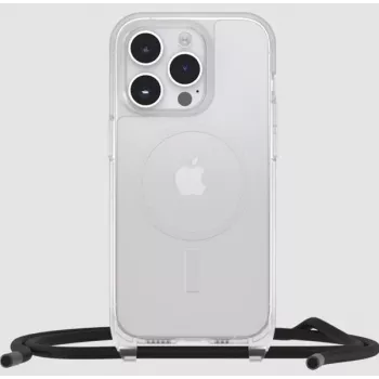 OtterBox React Case with Lanyard for Apple iPhone 15, MagSafe Compatible, Clear, Military-Grade Drop Protection