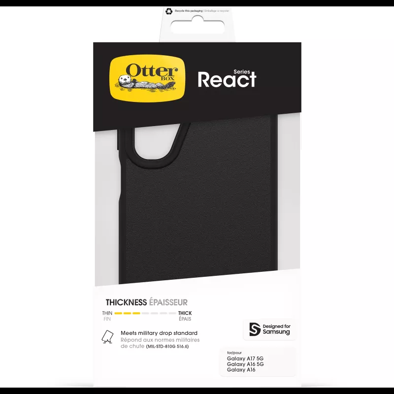 OtterBox React Series Case for Samsung Galaxy A17/A17 5G/A16/A16 5G - Black