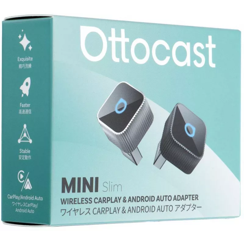 OTTOCAST Mini Cube T2 Wireless CarPlay & Android Auto Adapter (Bluetooth/Wi-Fi)