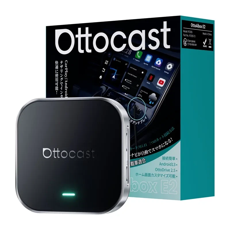 OTTOCAST OttoAibox E2 Wireless CarPlay & Android Auto AI Box
