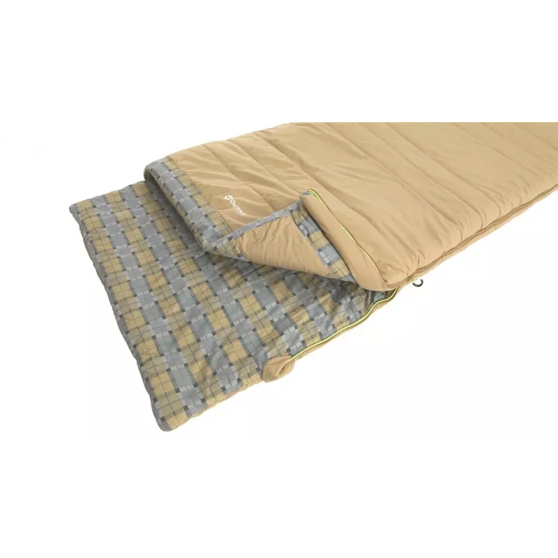 Outwell Commodore Sleeping Bag 225 x 85 cm 9/5/-8 °C with Loose Pillow 2-Way Auto-Lock L-Shape Zipper