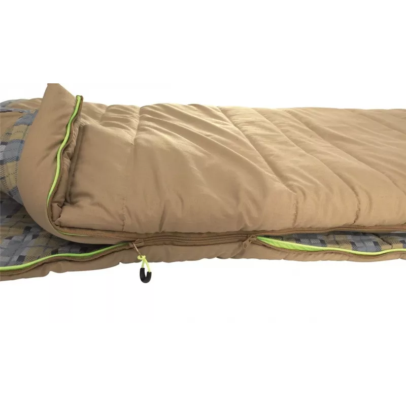 Outwell Commodore Sleeping Bag 225 x 85 cm 9/5/-8 °C with Loose Pillow 2-Way Auto-Lock L-Shape Zipper