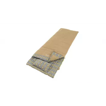 Outwell Commodore Sleeping Bag 225 x 85 cm 9/5/-8 °C with Loose Pillow 2-Way Auto-Lock L-Shape Zipper