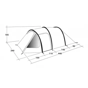 Outwell Earth 5 5-Person Tunnel Tent – 2 Rooms, 3000mm Hydrostatic Head, Green