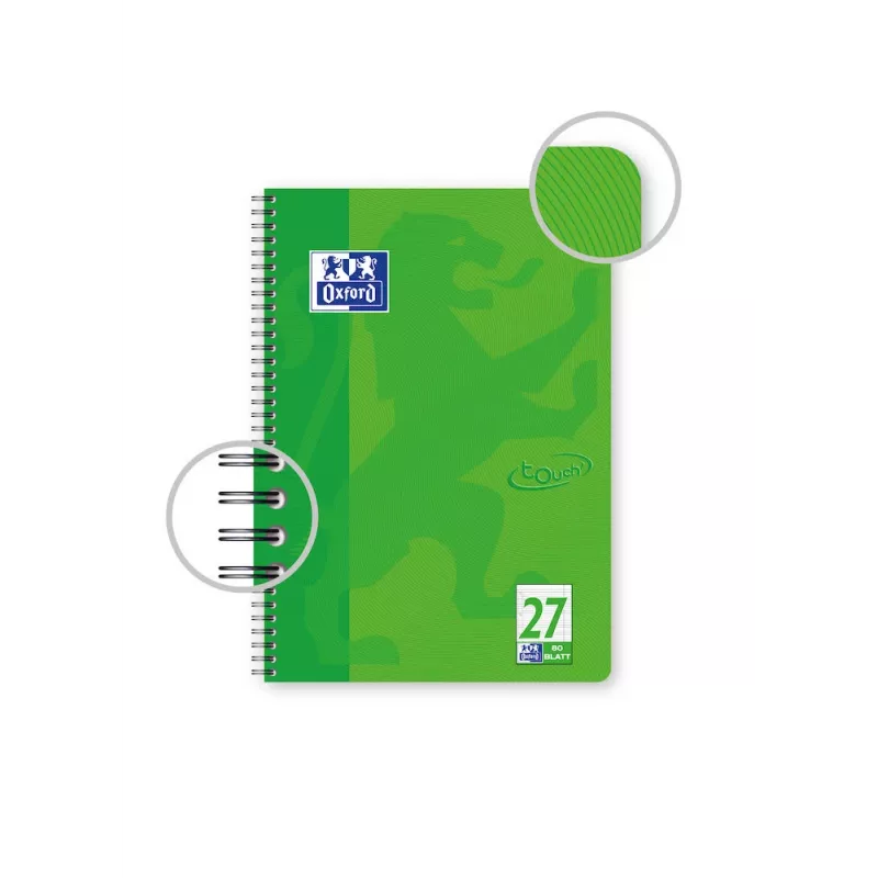 Oxford TOUCH Exercise Book - Green - A4+ - 80 Sheets - 90 g/m² - Lined Paper