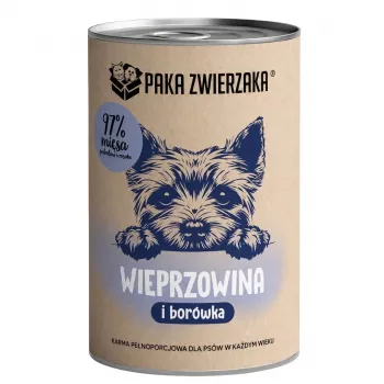 Paka Zwierzaka Monoprotein Pork with Blueberry Wet Dog Food 400g