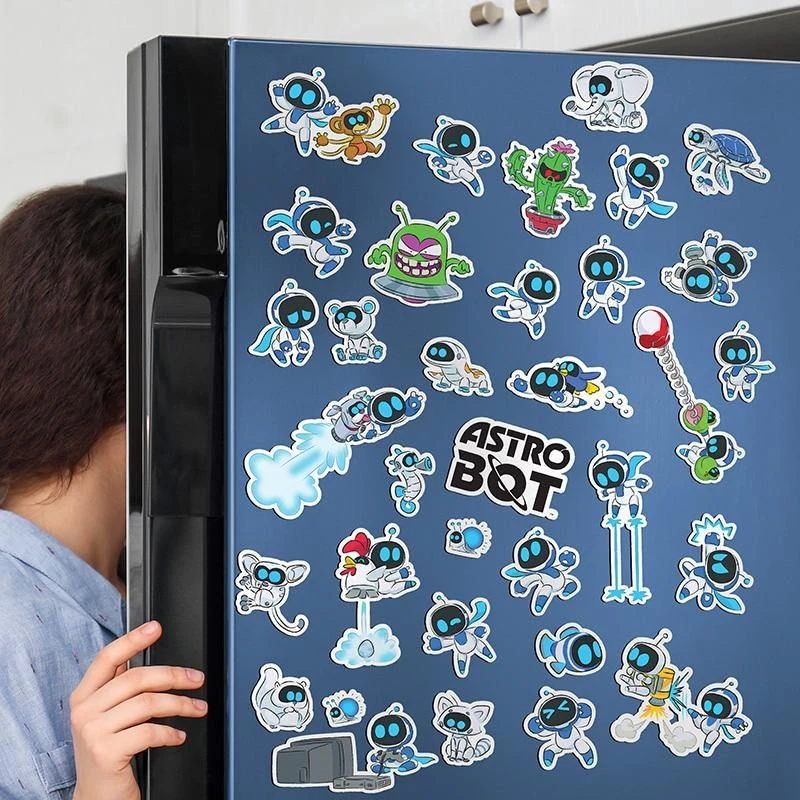 Paladone AstroBot Fridge Magnets - 34-Piece Magnetic Set, 3 Sheets, Space Robot Design