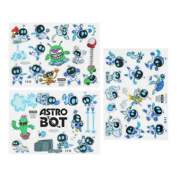 Paladone AstroBot Fridge Magnets - 34-Piece Magnetic Set, 3 Sheets, Space Robot Design