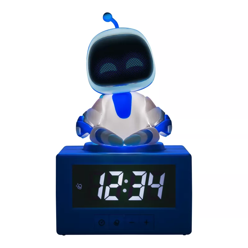 Paladone AstroBot Icon Alarm Clock - Grey/White Digital LCD Robot Alarm with Snooze Function