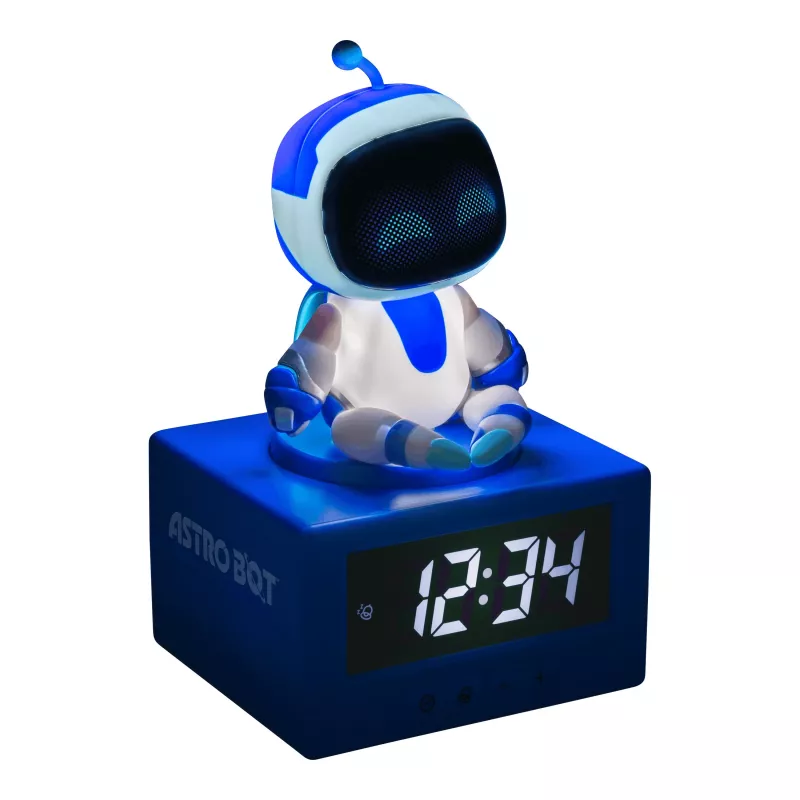 Paladone AstroBot Icon Alarm Clock - Grey/White Digital LCD Robot Alarm with Snooze Function